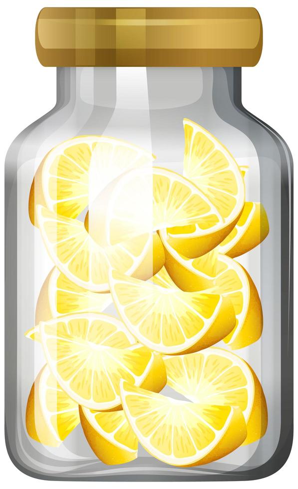 limón en el frasco de vidrio vector