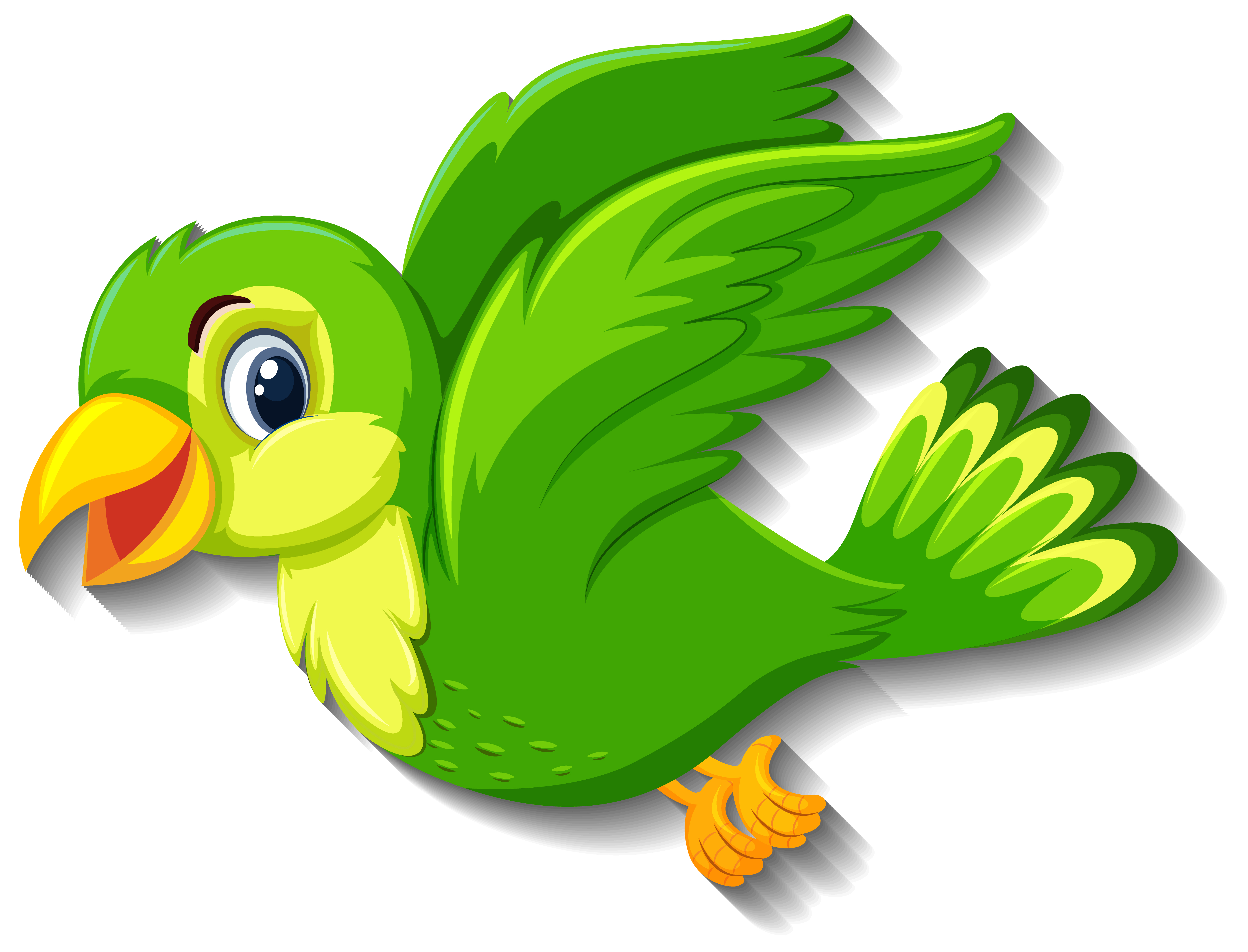 Cute green bird cartoon character 1402170 Vector Art at Vecteezy