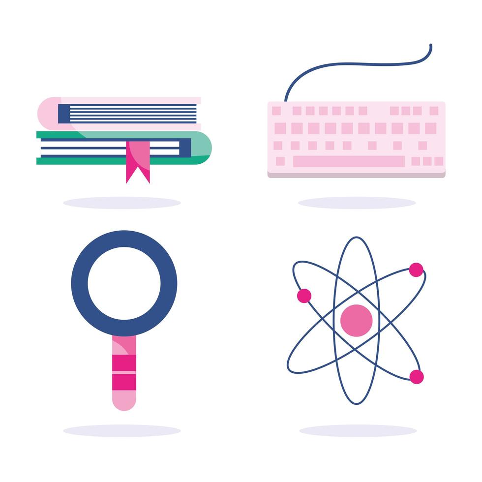 Online education icon set vector