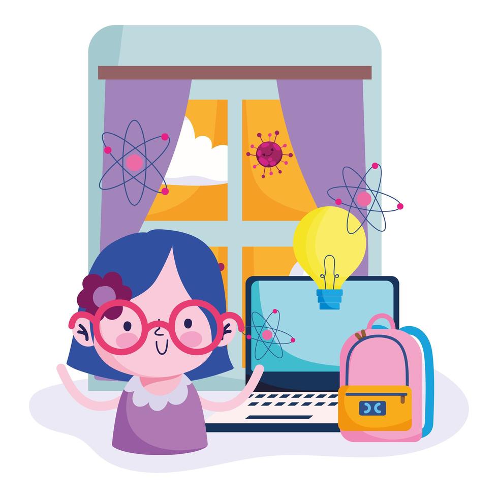 picture Dibujo Niña Estudiando En Casa https es vecteezy com arte vectorial 1402282 nina estudiando desde casa durante la pandemia de coronavirus