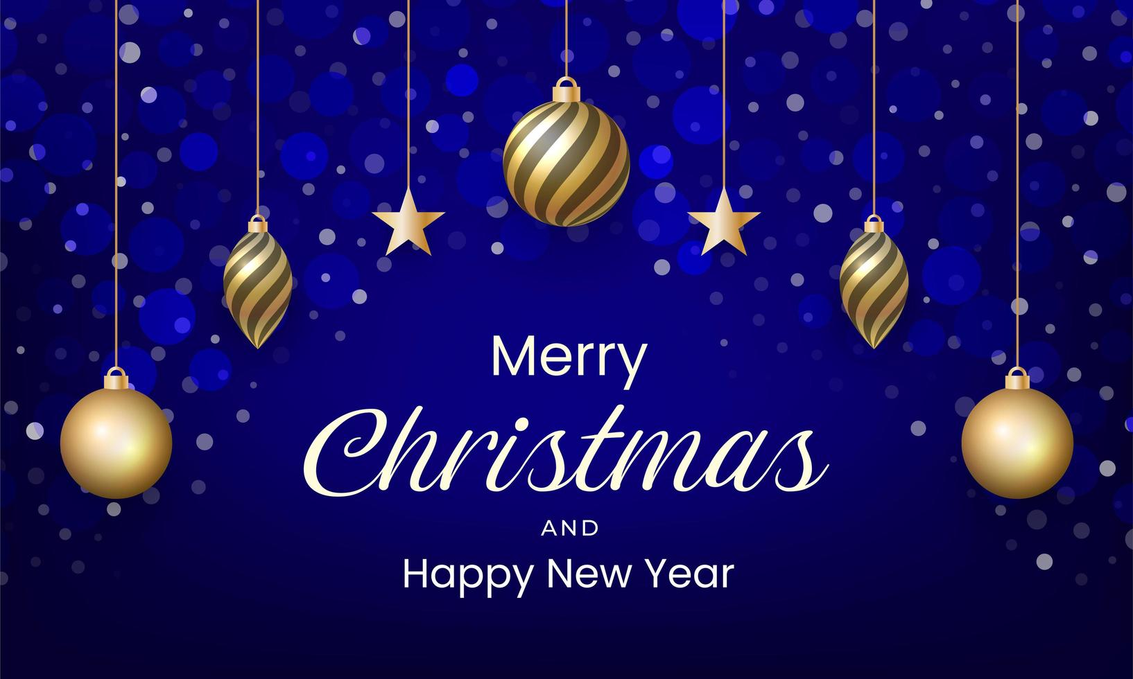 Merry Christmas and New Year design with blue color and snow effect vector