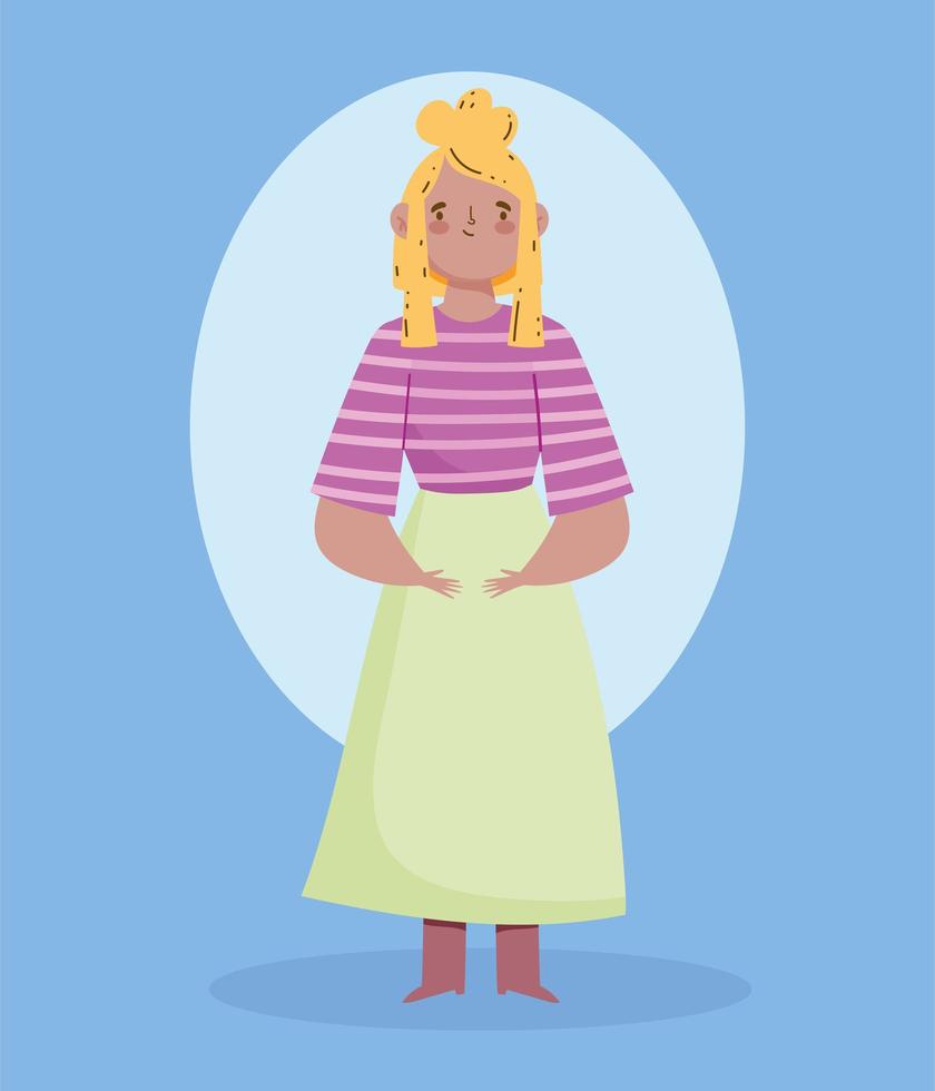 Woman with blond hair and tan skin vector