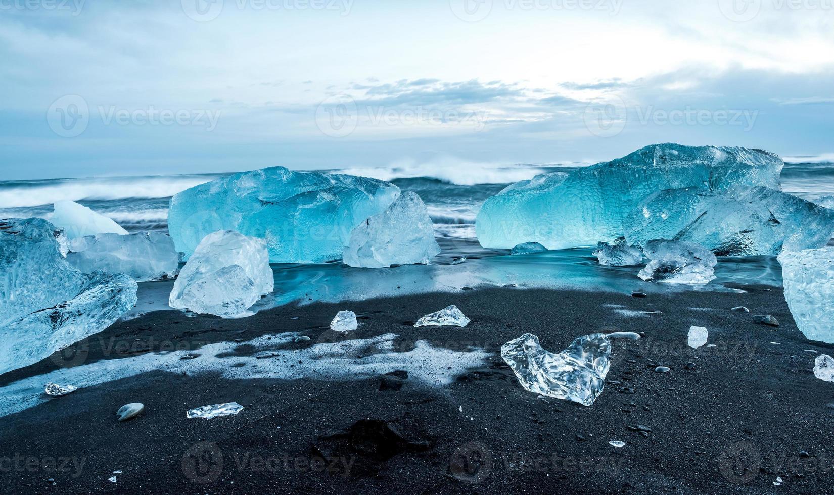 icebergs at jokulsarlon in south Iceland photo