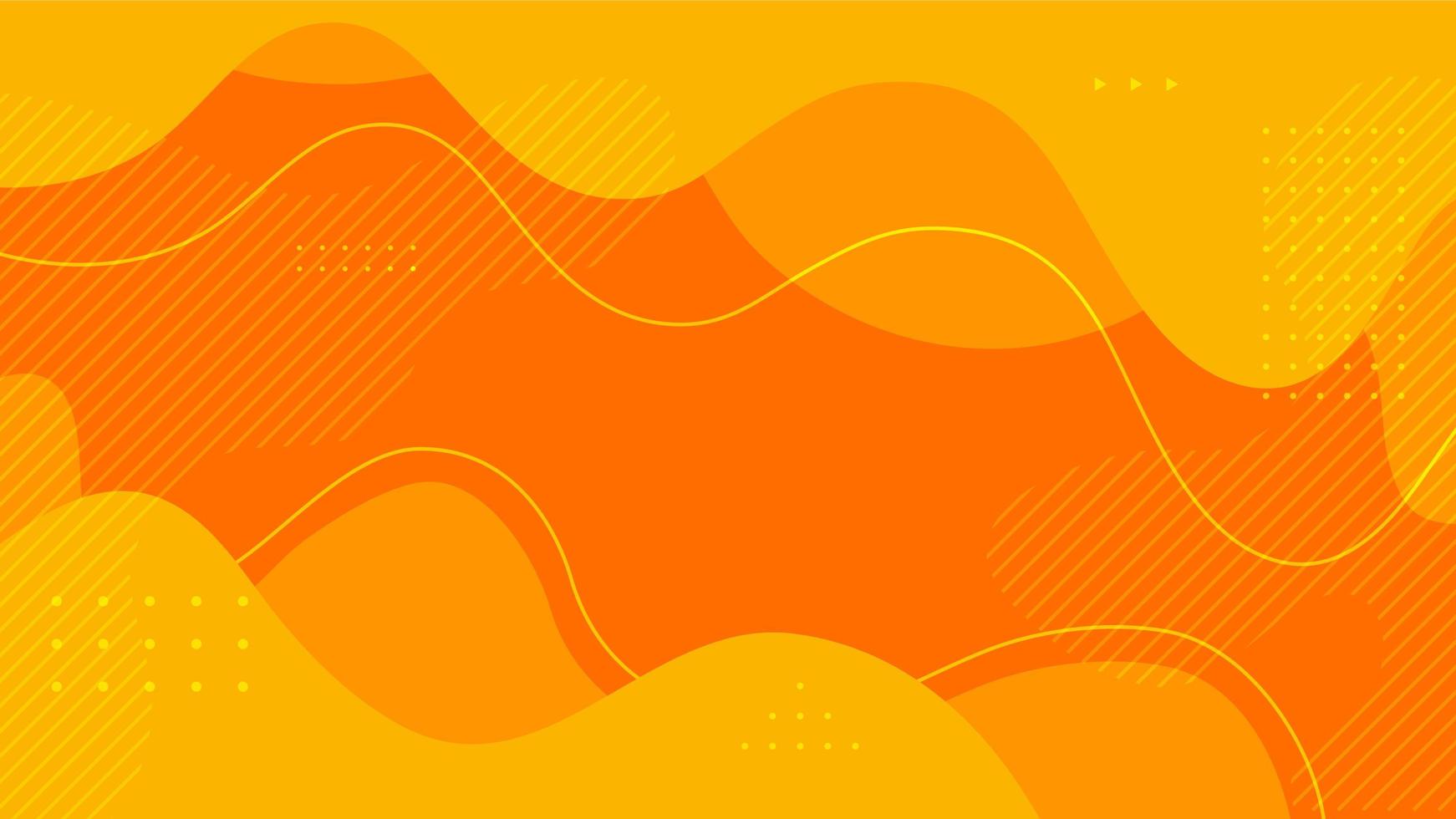 Abstract Flat Dynamic Orange and Yellow Fluid Shapes Background vector