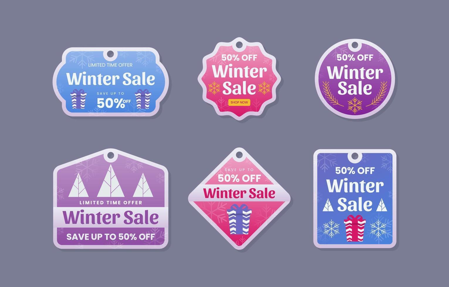 Winter Season Sale Labels vector