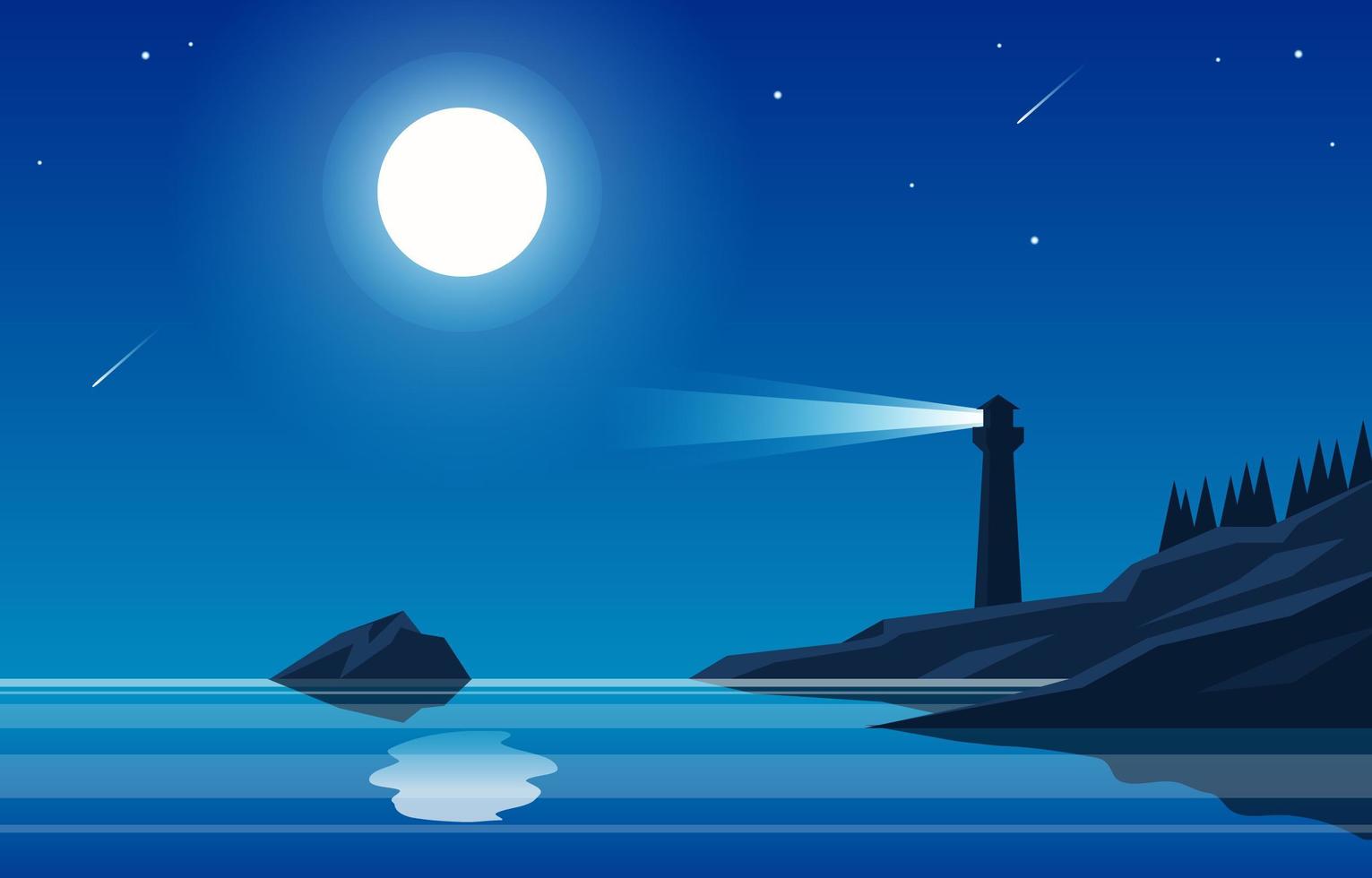 Silent Night At The Beach vector