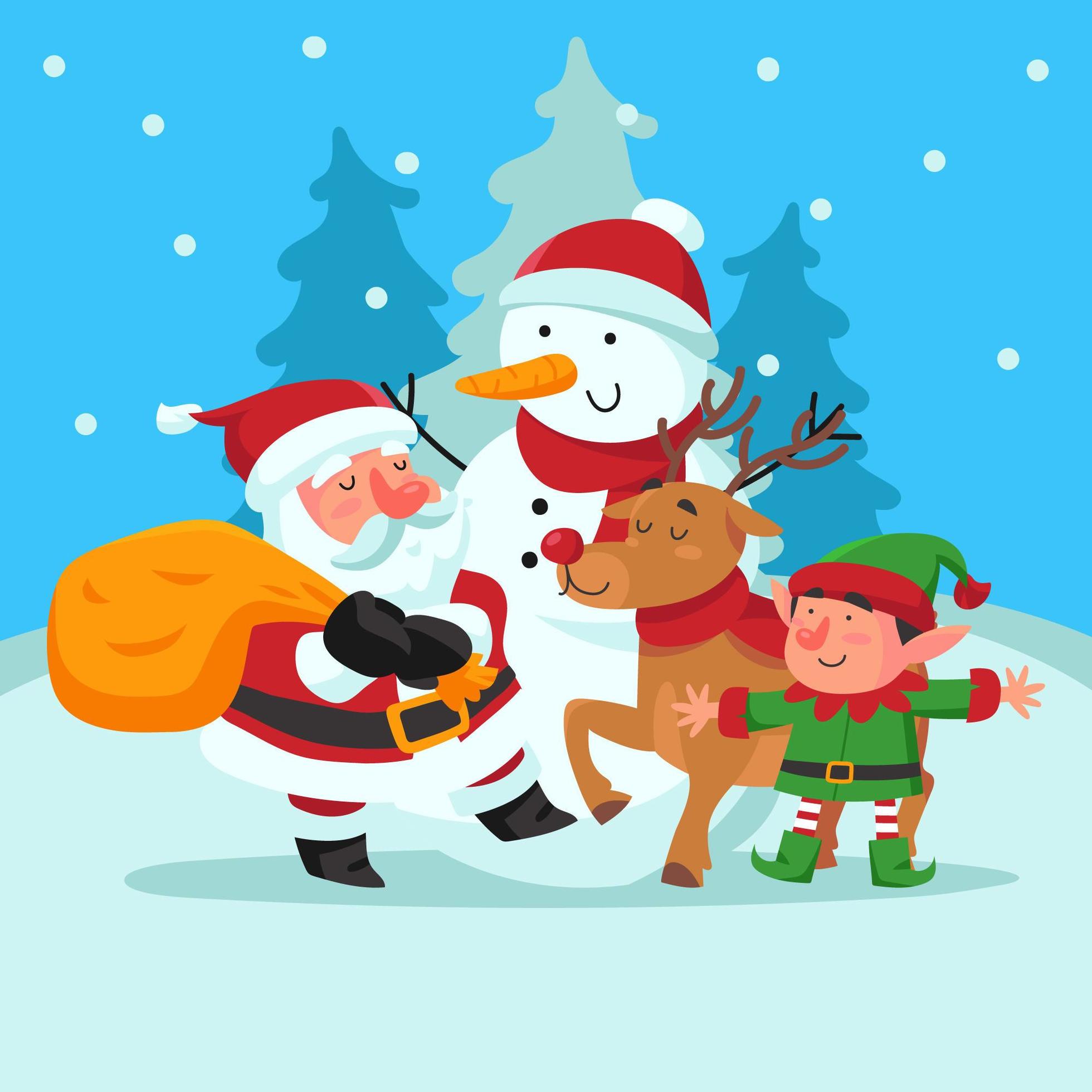 Santa Claus and HIs Helper 1406039 Vector Art at Vecteezy