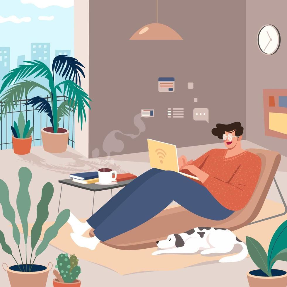 Work From Home Concept Design vector