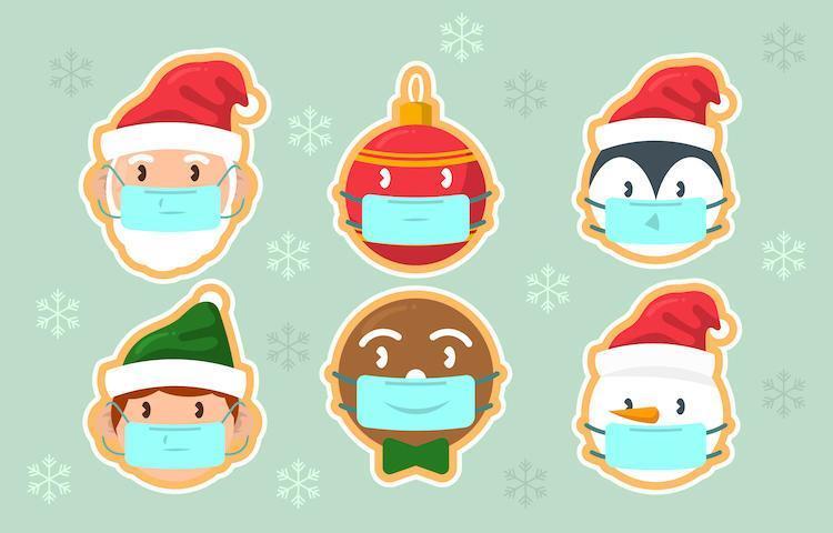 Cute Colorful Christmas Character Festivity with Protocol vector