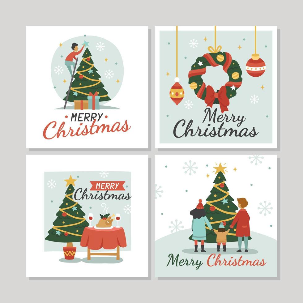 Christmas Greeting Cards with Lettering vector