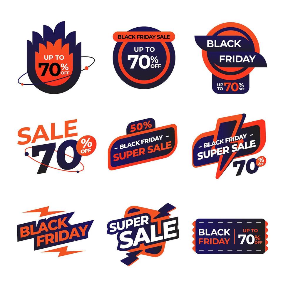 Black Friday Sale Label in Blue and red vector
