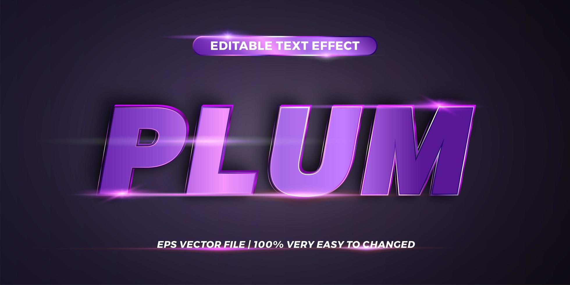 Plum Editable text effect style vector