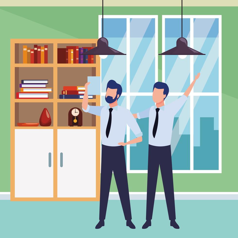 Businessmen partners in office vector