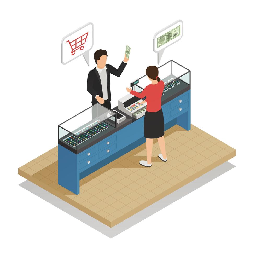 Isometric payment methods composition vector