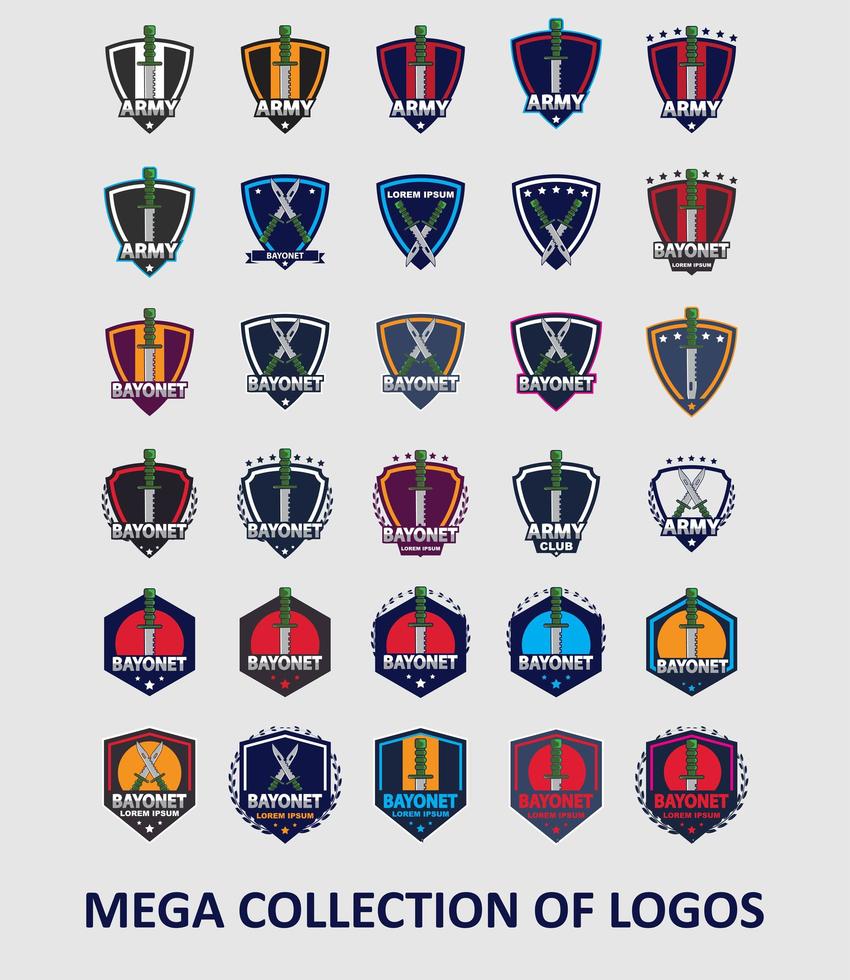 Bayonet logo template collection vector