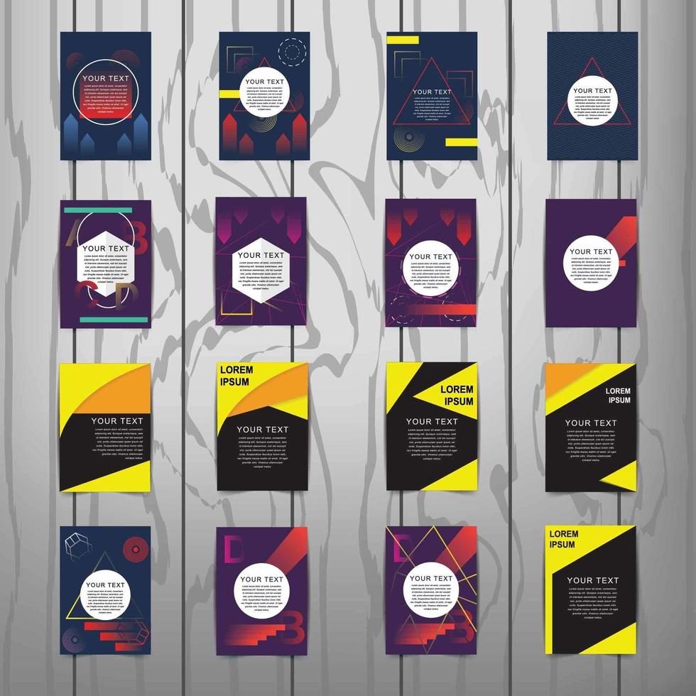 Collection of brochure cover templates with abstract designs vector