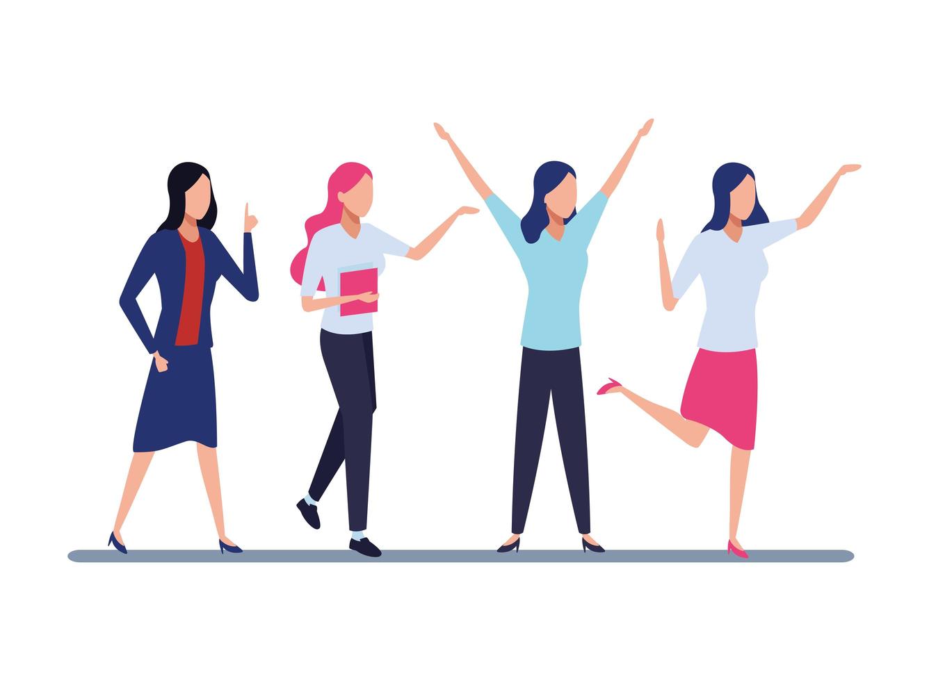 Business coworkers in different poses vector