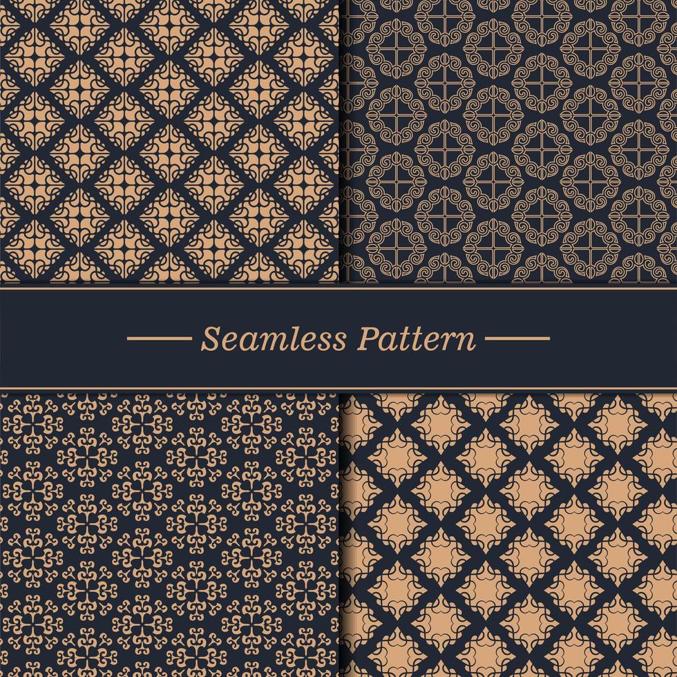 Luxury pattern texture set vector