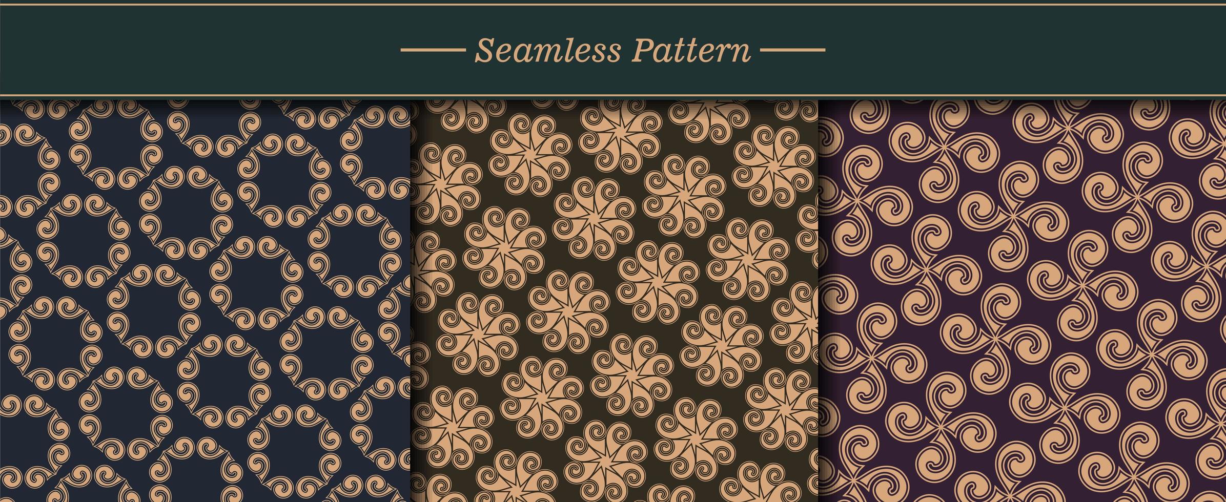 Luxury pattern texture set vector