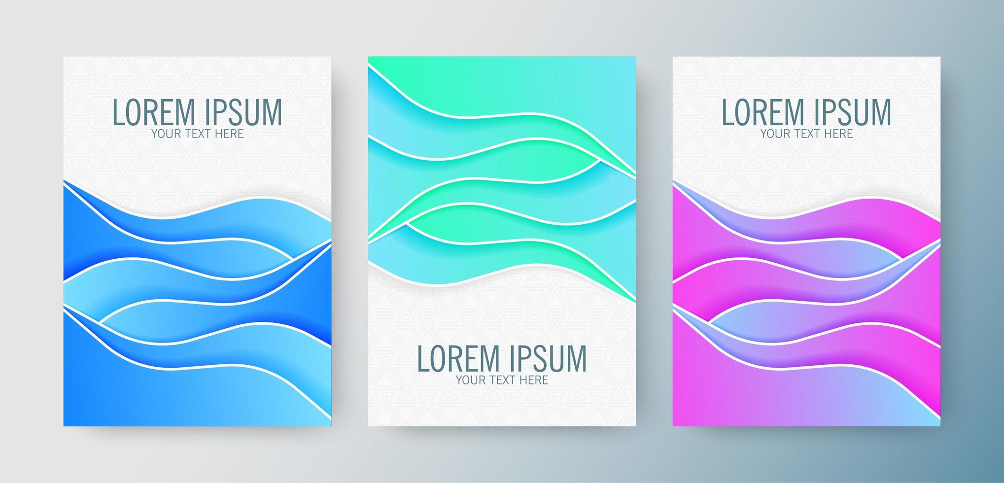 Cover of modern abstract waves in gradient colors vector