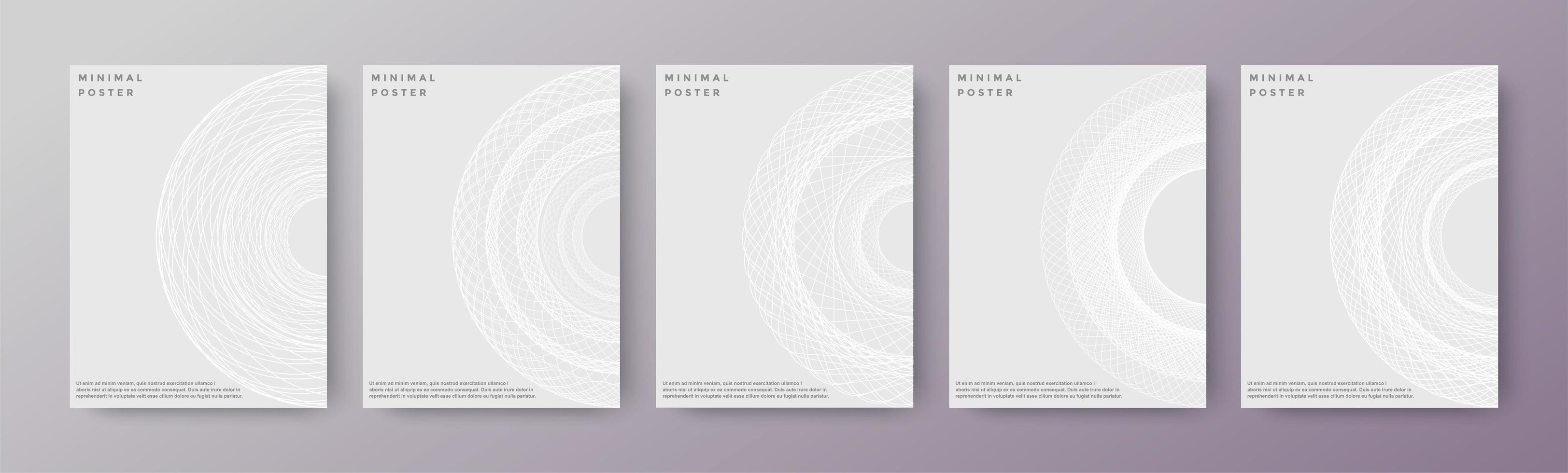 Geometric abstract covers in white vector