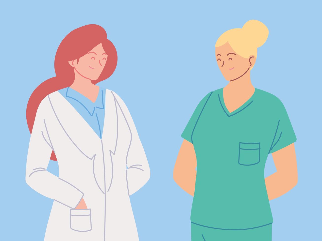 Portrait of female healthcare workers vector