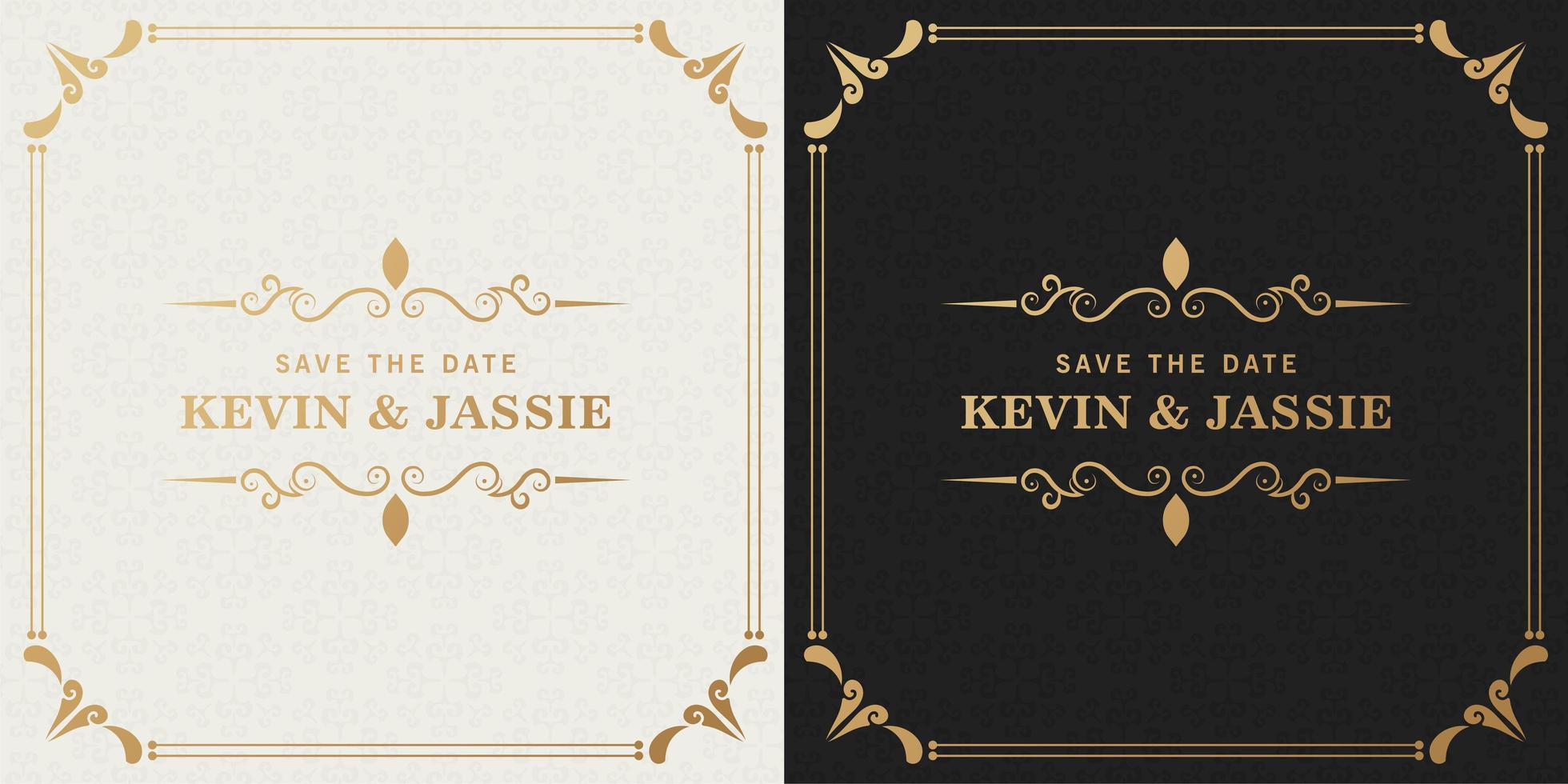 Vintage wedding frame with ornaments vector