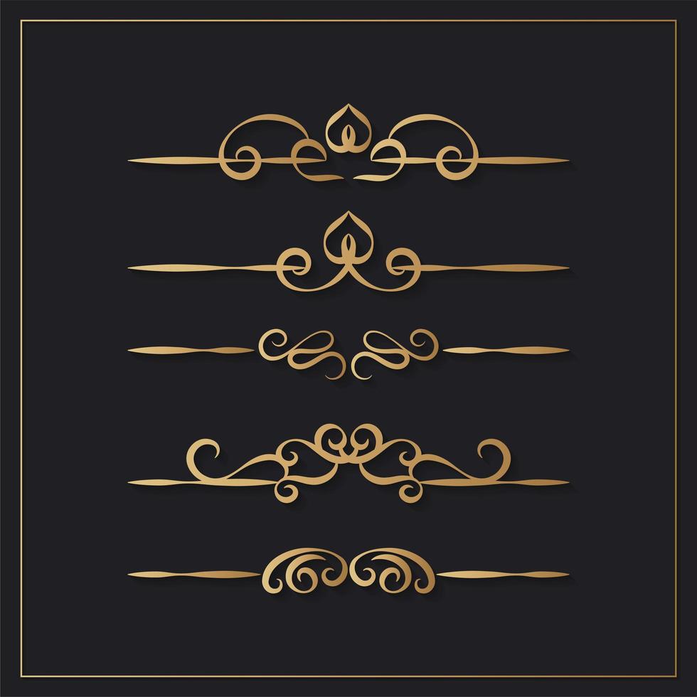 Elegant vintage ornamental design elements vector