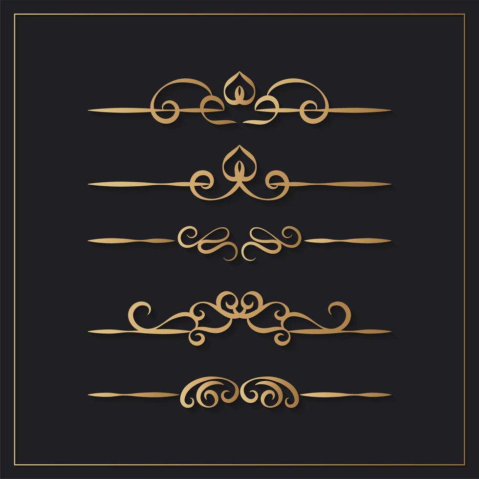 elegantes elementos de diseño ornamental vintage vector