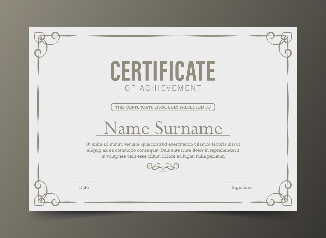 Certificate of achievement template vector