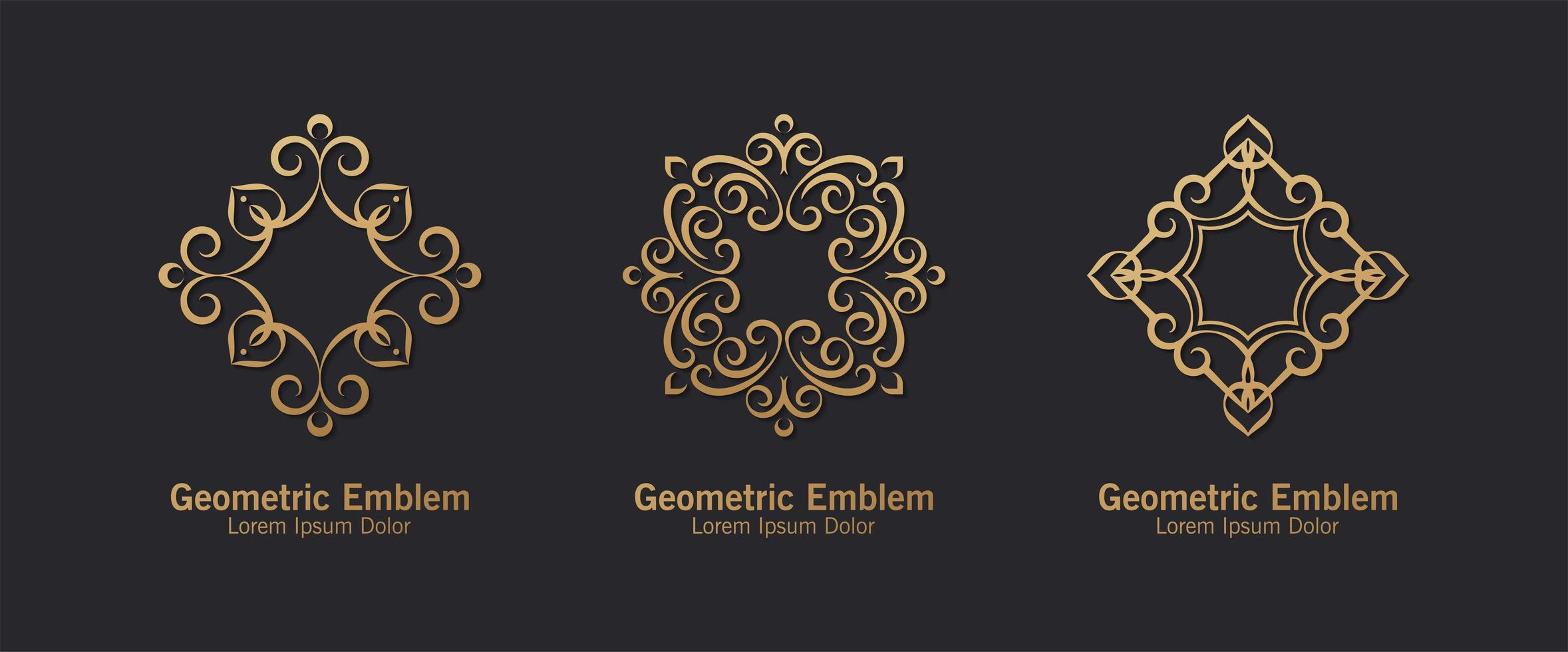 Set of ornament logo line art style vector