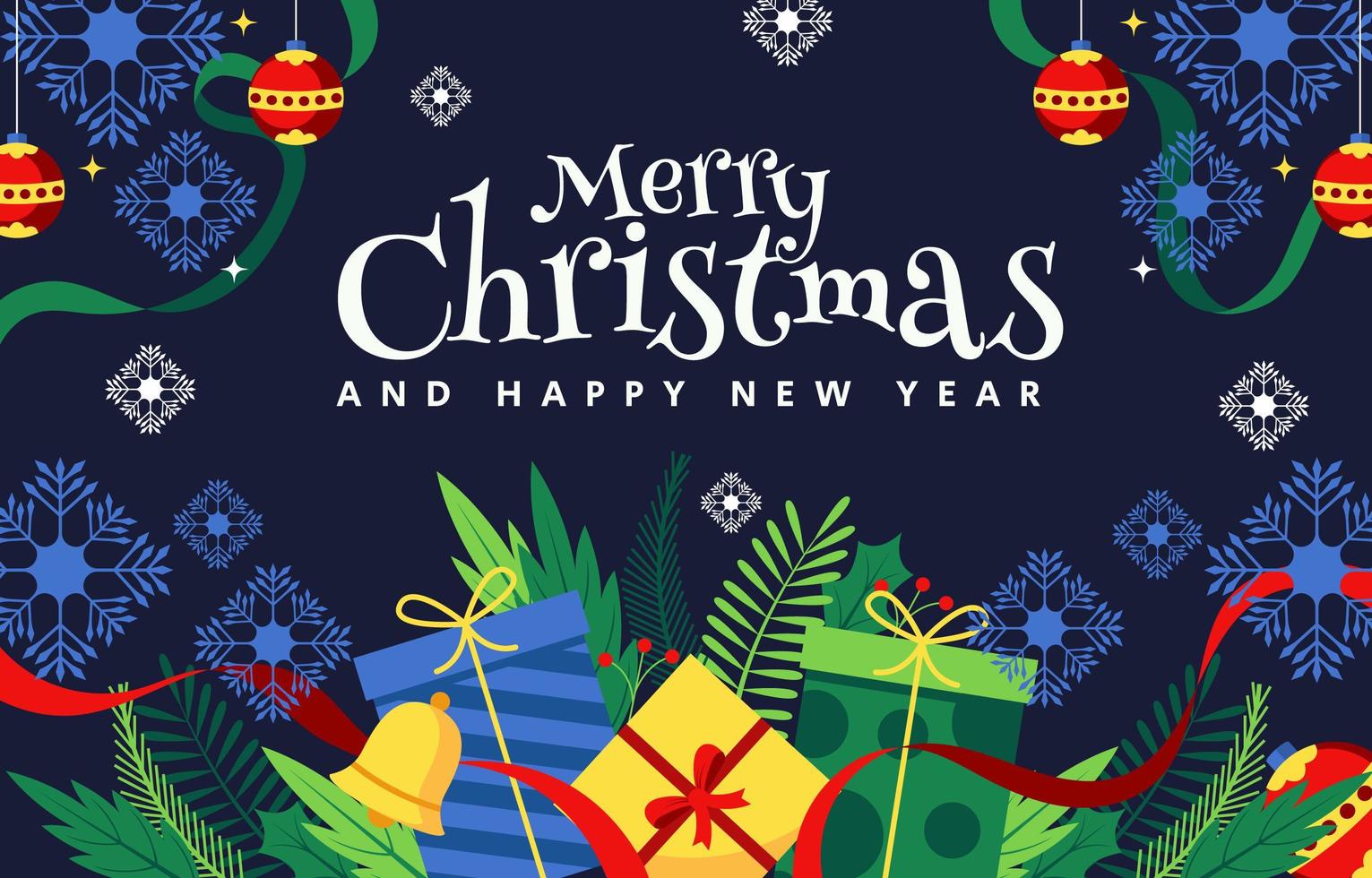 Christmas and New Year Festive Background vector