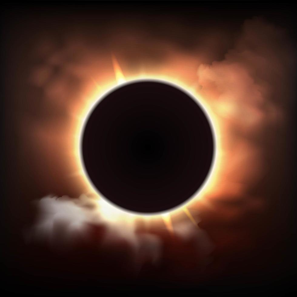 eclipse de sol realista vector
