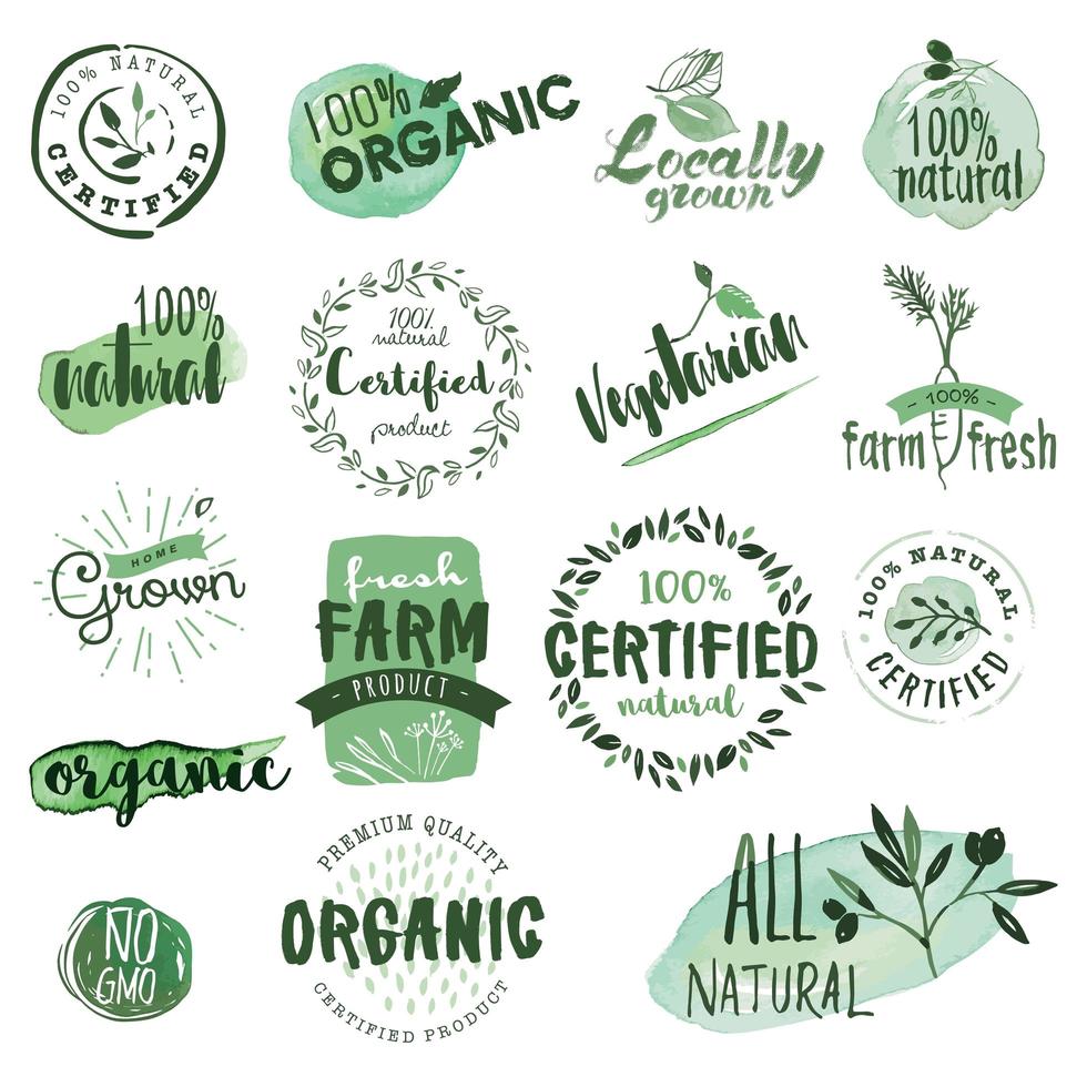 Organic Food Signs vector