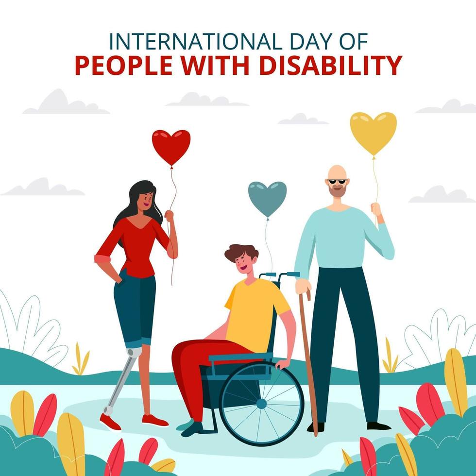 People with Disability Celebrating vector