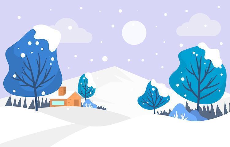 Small Village During Winter vector