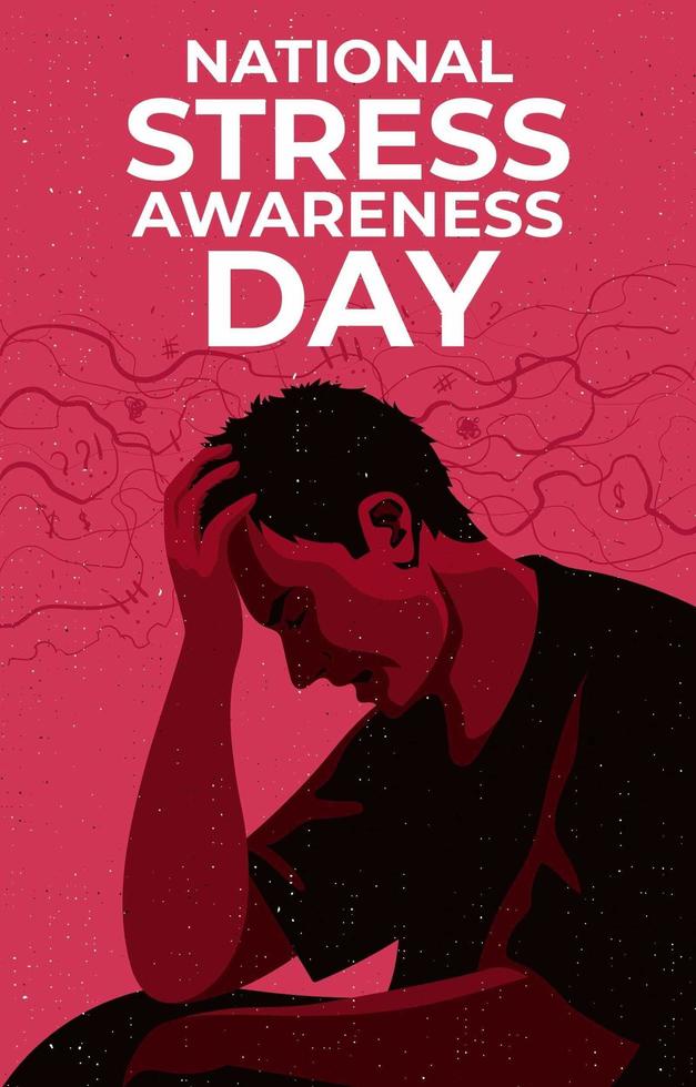 National Stress Awareness Day Concept vector