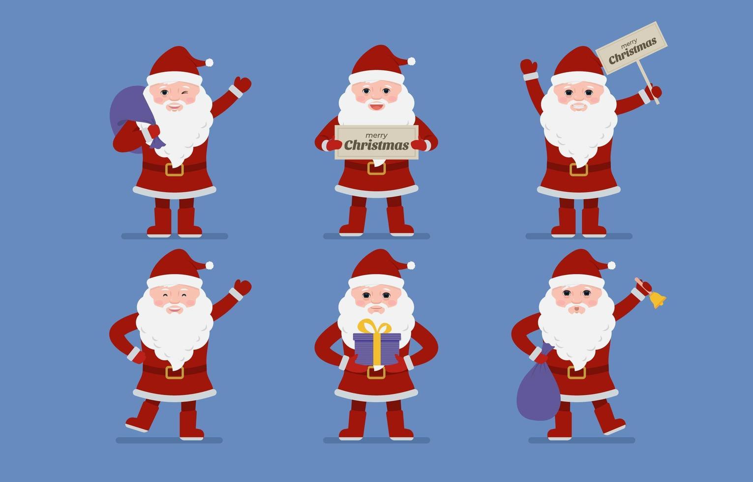 colección de personajes de santa claus vector