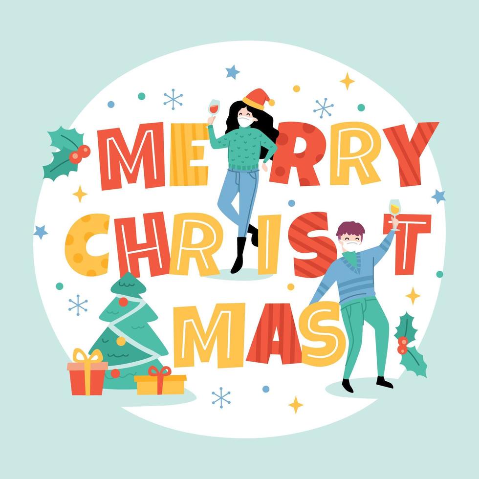 Christmas with Protocol Typography vector