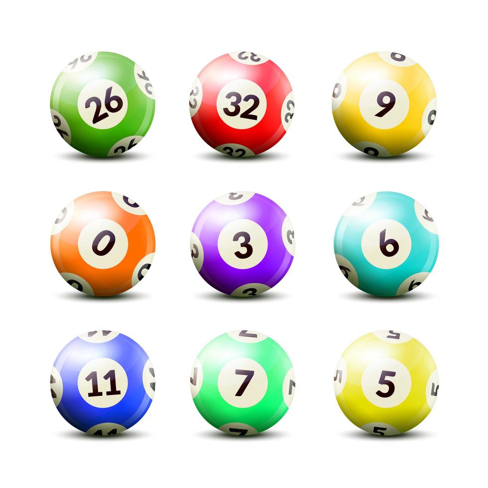 Pool ball set with numbers vector