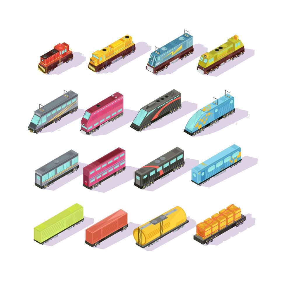 Isometric train set vector