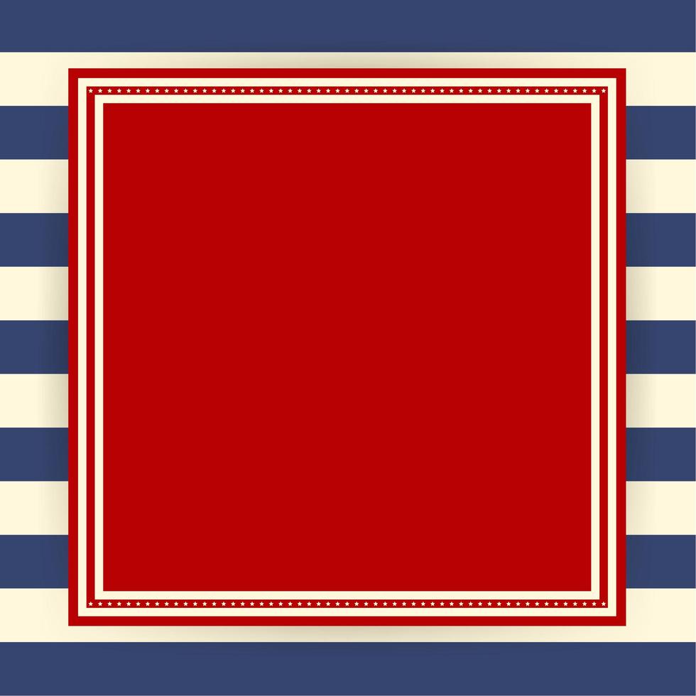 USA themed decorative frame with stars and stripes vector