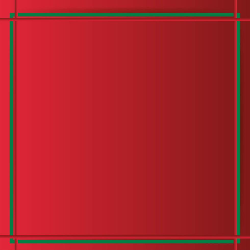 Christmas frame design with green border on red vector