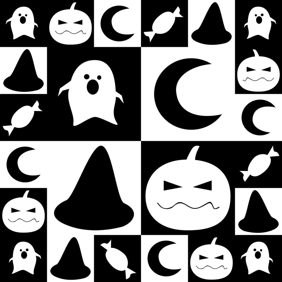 Black and White Halloween Pattern vector