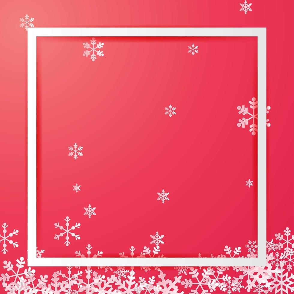 Christmas frame design with snowflakes and copy space vector