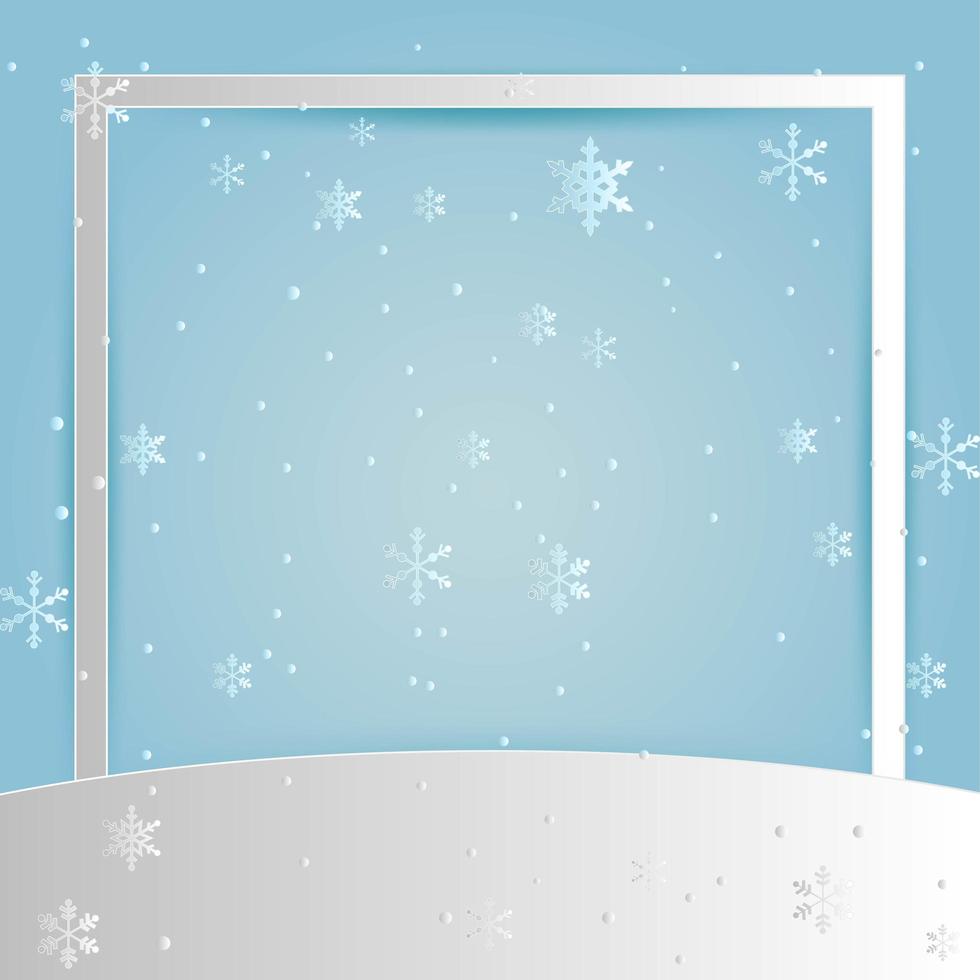 Christmas frame design with snowflakes and copy space vector