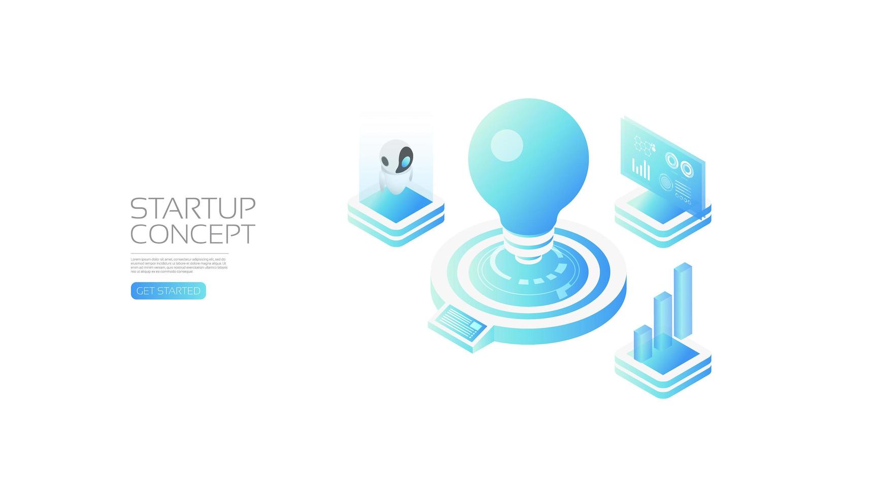 Artificial intelligence assistant landing page design vector