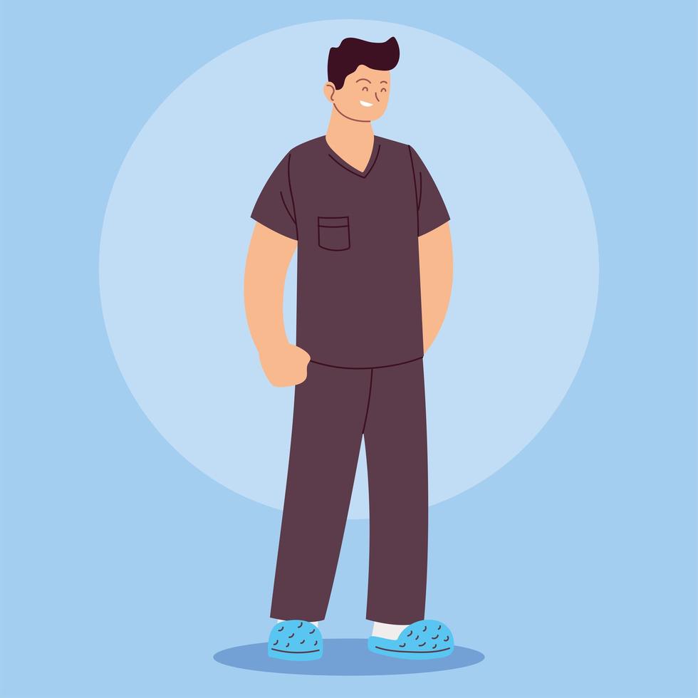 Young male nurse in uniform vector