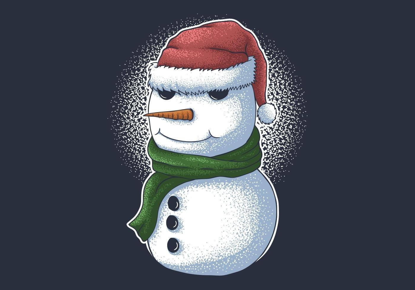 muñeco de nieve con un gorro de santa para navidad vector