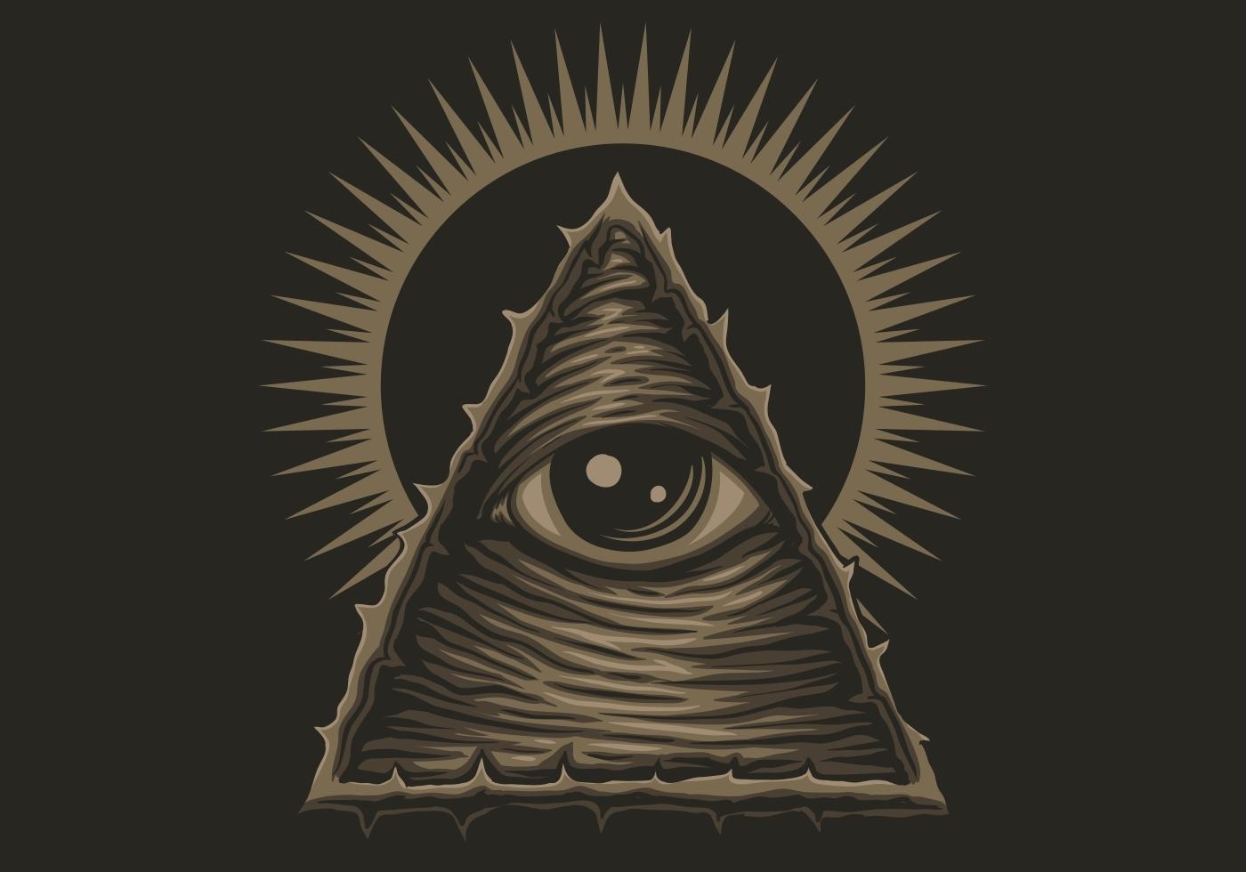 diseño de estilo illuminati de un ojo vector